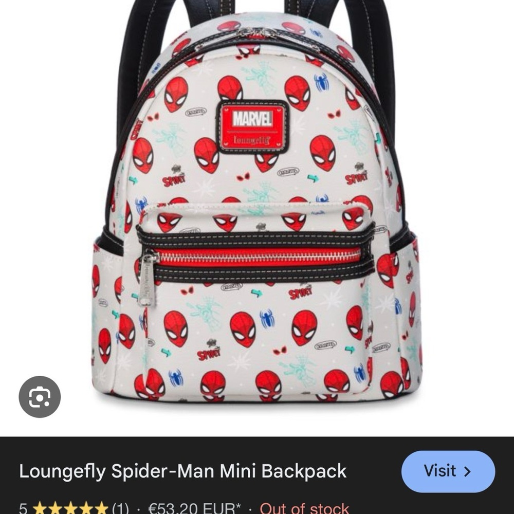 Loungefly Spider-Man Mini Backpack - White, Red & Black